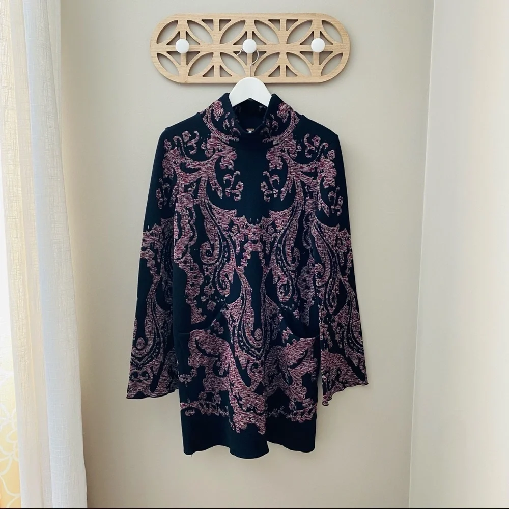 Free People Modern Love Mini Dress Black Sz Medium